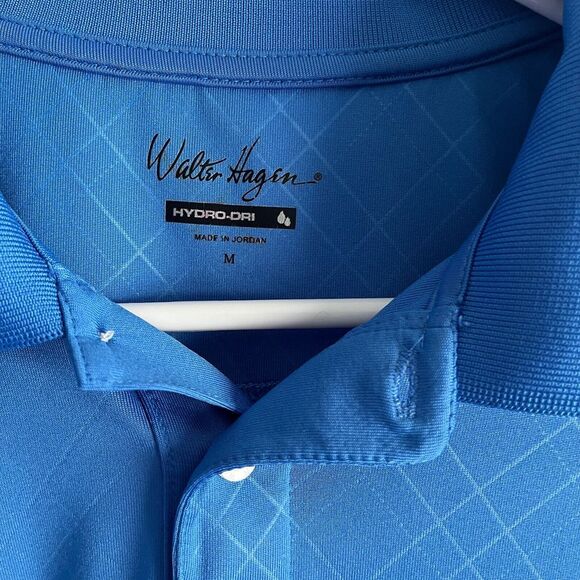 Walter Hagen Polo Shirt Mens Size M Performance Golf Polo Solid Blue - Picture 2 of 7